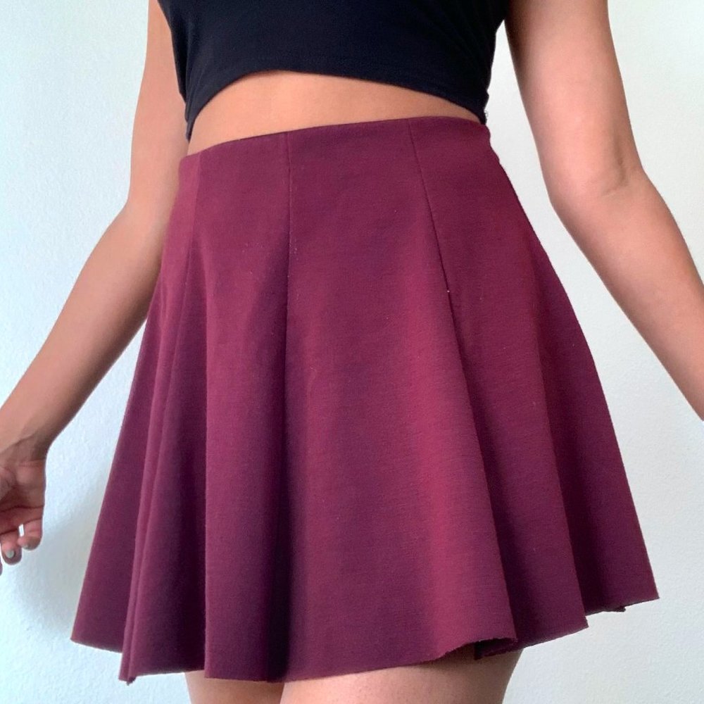 Brandy Melville Maroon Mini Skirt